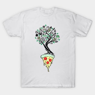 Pizza Fast Food Tree Of Life Yoga Celtic Viking Yggdrasil T-Shirt